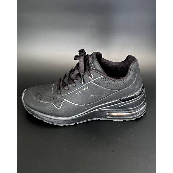 SKECHERS WOMEN'S MILLION AIR - ELEVATED AIR BLACK TRAINERS US Sz 8.5 - Picture 9 of 12